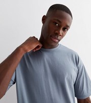 New Look Indigo Cotton Blend Crew Neck Oversized T-Shirt